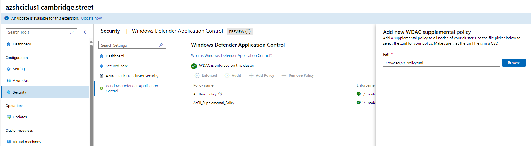 Apply policy via WAC